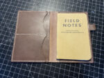 Laser engraved field notes or passport leather cover with custom engraving