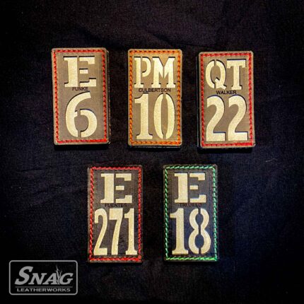 Firefighter leather helmet passport tag. Laser cut 3D reflective