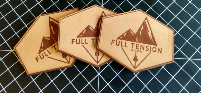 custom laser engraved leather patch