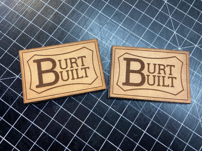 custom laser engraved leather patch
