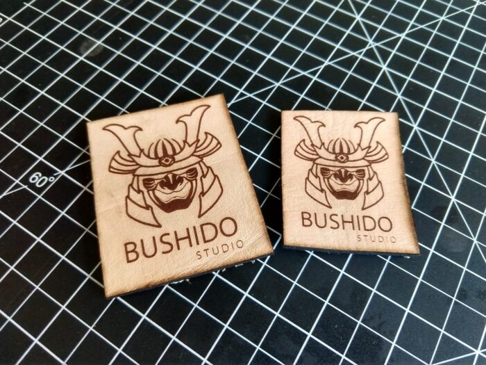 custom laser engraved leather patch
