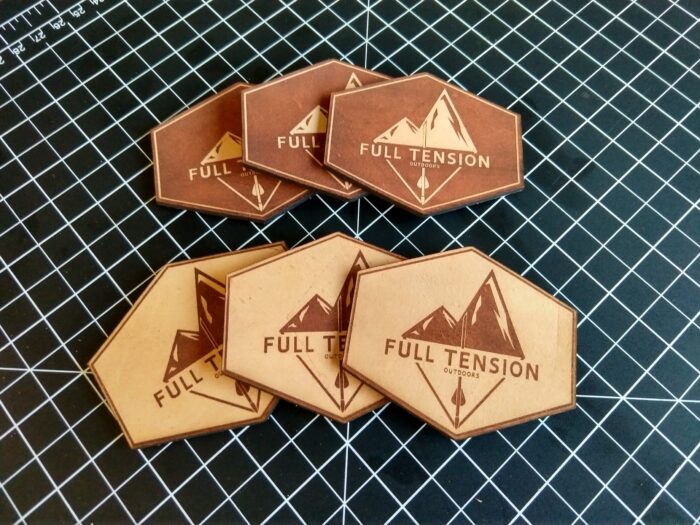 custom laser engraved leather patch
