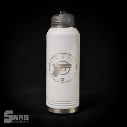laser engraved 32 oz polar camel powder coated stainless steel water bottle with flip top