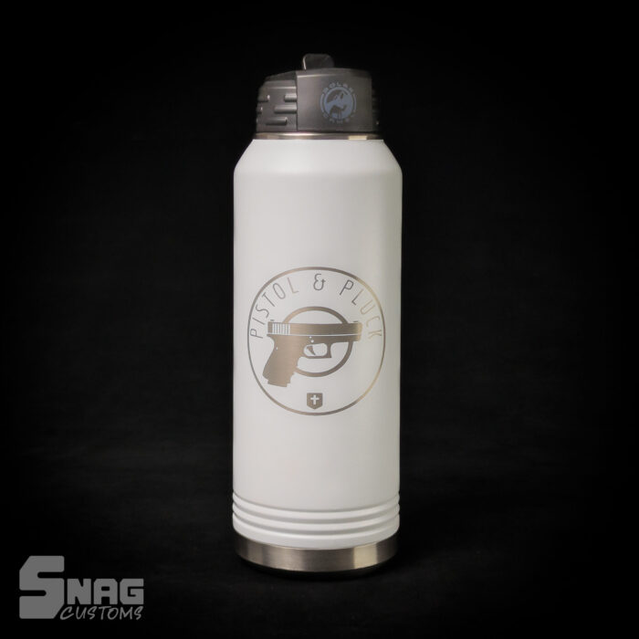 laser engraved 32 oz polar camel powder coated stainless steel water bottle with flip top