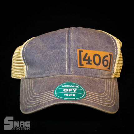Montana 406 leather patch youth trucker hat