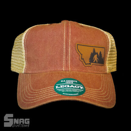 Montana Sasquatch leather patch youth trucker hat
